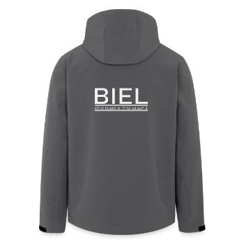 Biel coordinates - Men’s Recycled Softshell Jacket by Stanley/Stella - anthracite - Back - AI Model Male 185 light (185cm)