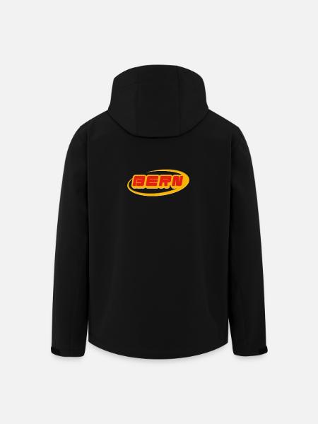 Bern lettering with yellow curve - Men’s Recycled Softshell Jacket by Stanley/Stella - black