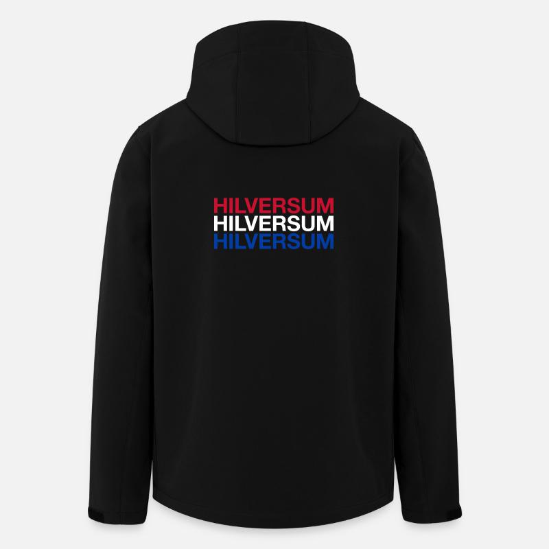 HILVERSUM Pays-Bas Drapeau néerlandais - Veste softshell homme en polyester recyclé Stanley/Stella - noir