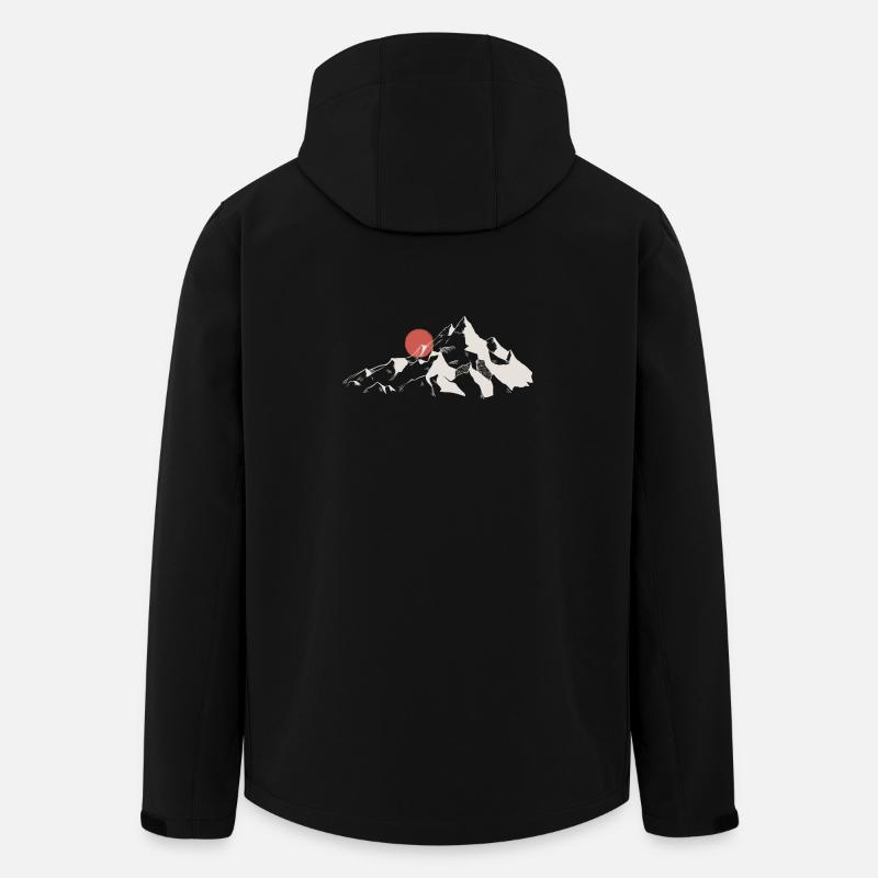 Sonnenaufgang Bergsilhouette - Recycelte Männer Softshell-Jacke von Stanley/Stella - Schwarz