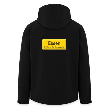 Essen place name germany - Men’s Recycled Softshell Jacket by Stanley/Stella - black - Back - AI Model Male 185 light (185cm)