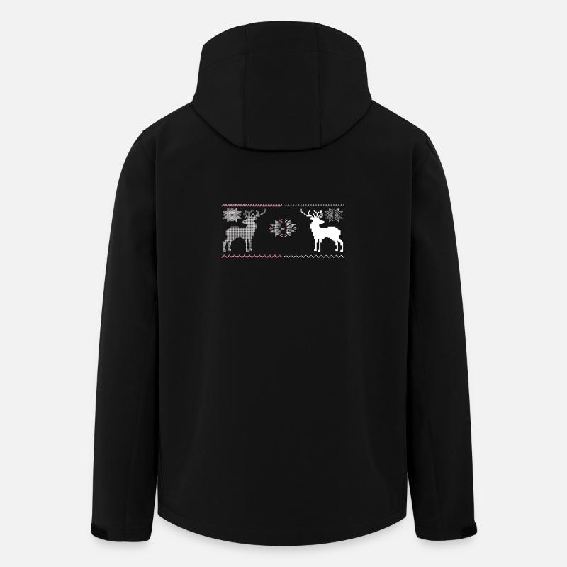 Christmas, Reindeer - Men’s Recycled Softshell Jacket by Stanley/Stella - black