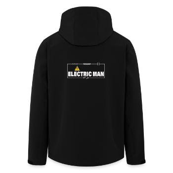 ELECTRIC MAN - Men’s Recycled Softshell Jacket by Stanley/Stella - black - Back - AI Model Male 185 light (185cm)
