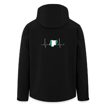 Nigeria Herzschlag - Recycelte Männer Softshell-Jacke von Stanley/Stella - Schwarz - Hinten - AI Model Male 185 light (185cm)