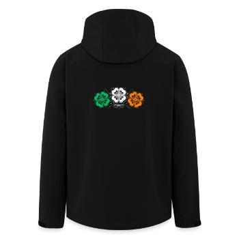 Three St Patrick's Day Shamrocks in Irish Colors - Men’s Recycled Softshell Jacket by Stanley/Stella - black - Back - AI Model Male 185 light (185cm)