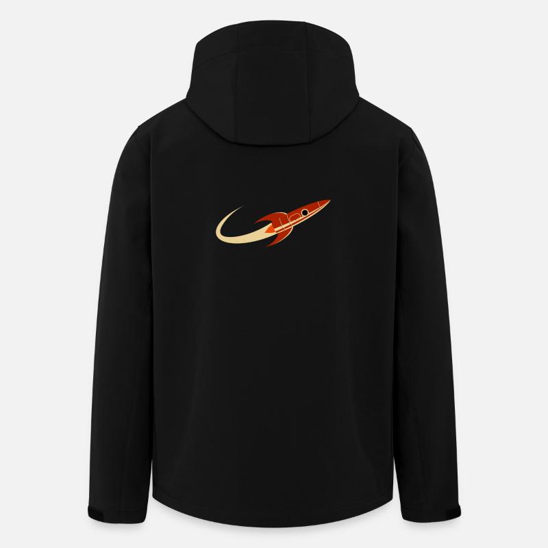 Fusée spatiale rouge - Veste softshell homme en polyester recyclé Stanley/Stella - noir