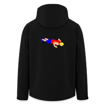 Liegestütz - Recycelte Männer Softshell-Jacke von Stanley/Stella - Schwarz - Hinten - AI Model Male 185 light (185cm)