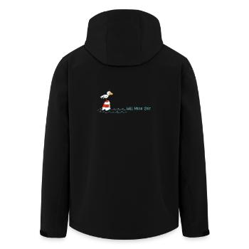Drollige Möwe Will Meer Zeit - Recycelte Männer Softshell-Jacke von Stanley/Stella - Schwarz - Hinten - AI Model Male 185 light (185cm)