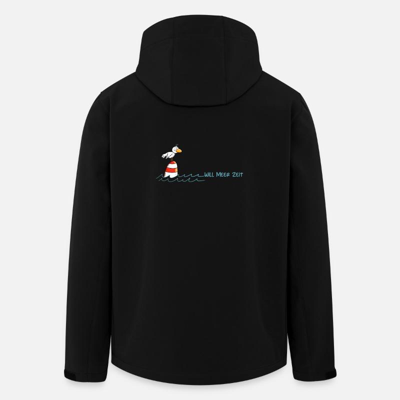 Drollige Möwe Will Meer Zeit - Recycelte Männer Softshell-Jacke von Stanley/Stella - Schwarz
