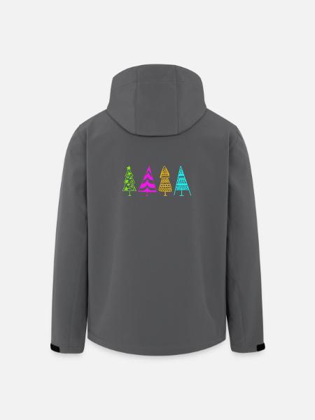 Bunte Weihnachtsbaum-Illustration - Recycelte Männer Softshell-Jacke von Stanley/Stella - Schwarz