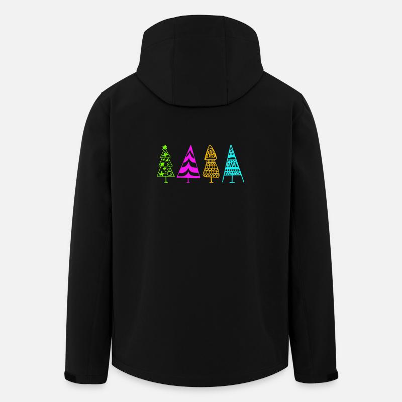 Bunte Weihnachtsbaum-Illustration - Recycelte Männer Softshell-Jacke von Stanley/Stella - Schwarz