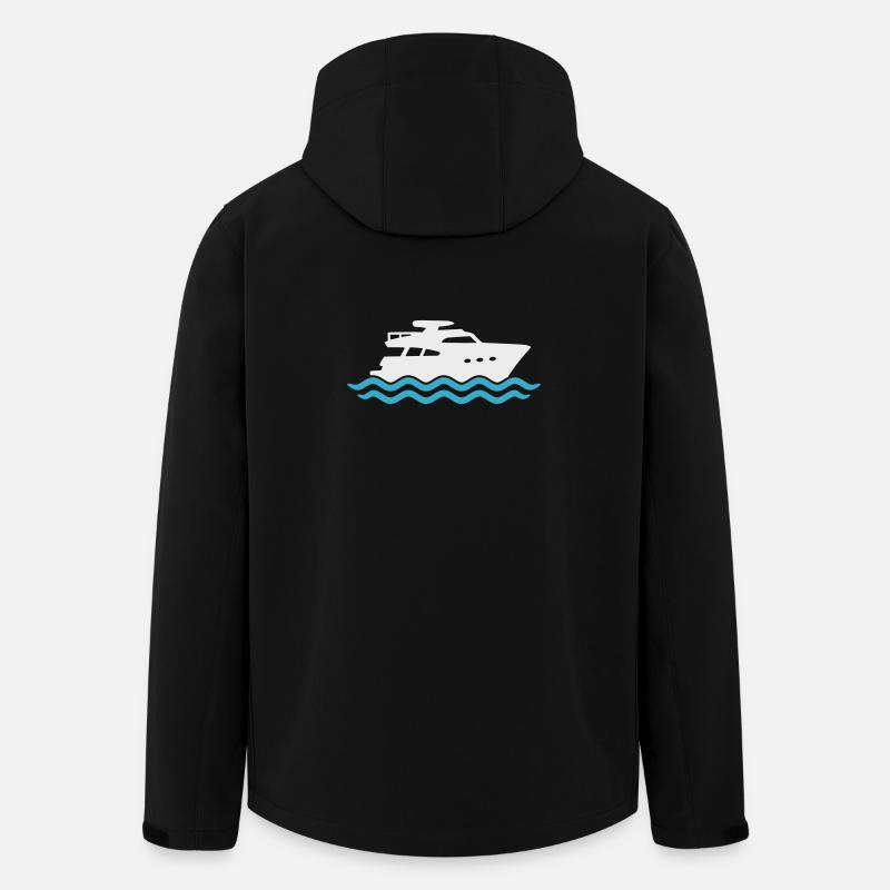 Yacht Silhouette Motorboat - Men’s Recycled Softshell Jacket by Stanley/Stella - black