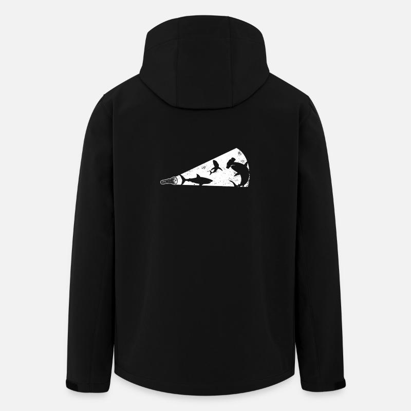Mégaphone silhouette de requin - Veste softshell homme en polyester recyclé Stanley/Stella - noir