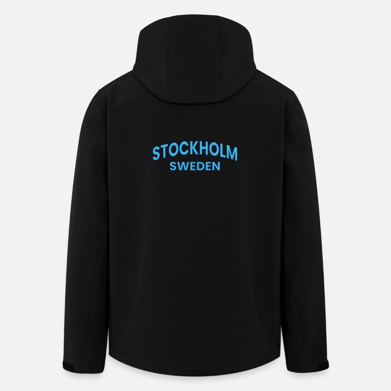 Stockholm-Schweden-Arc-Typografie - Recycelte Männer Softshell-Jacke von Stanley/Stella - Schwarz