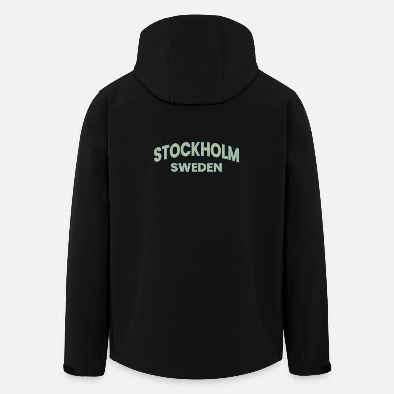 Stockholm – Schweden Textgestaltung - Recycelte Männer Softshell-Jacke von Stanley/Stella - Schwarz