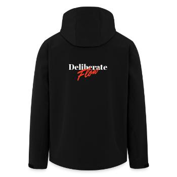 Design von minimaler Typografie mit gezieltem Flussfluss - Recycelte Männer Softshell-Jacke von Stanley/Stella - Schwarz - Hinten - AI Model Male 185 light (185cm)