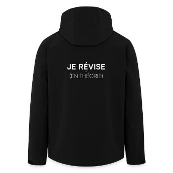 Je révise en théorie humour étudiant - Veste softshell homme en polyester recyclé Stanley/Stella - noir - Dos - AI Model Male 185 light (185cm)