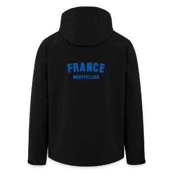 Montpellier, France, France - Veste softshell homme en polyester recyclé Stanley/Stella - noir - Dos - AI Model Male 185 light (185cm)