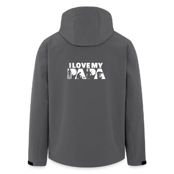 J’adore la silhouette de mon jardin potager Papa - Veste softshell homme en polyester recyclé Stanley/Stella - charbon - Dos - AI Model Male 185 light (185cm)