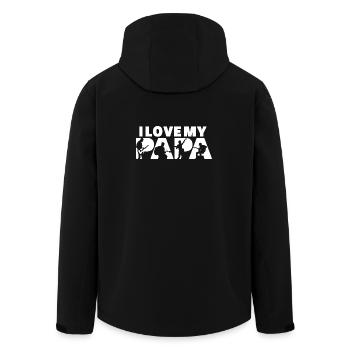 Ich liebe meine Papa-Gitarristen-Musiker-Silhouette - Recycelte Männer Softshell-Jacke von Stanley/Stella - Schwarz - Hinten - AI Model Male 185 light (185cm)