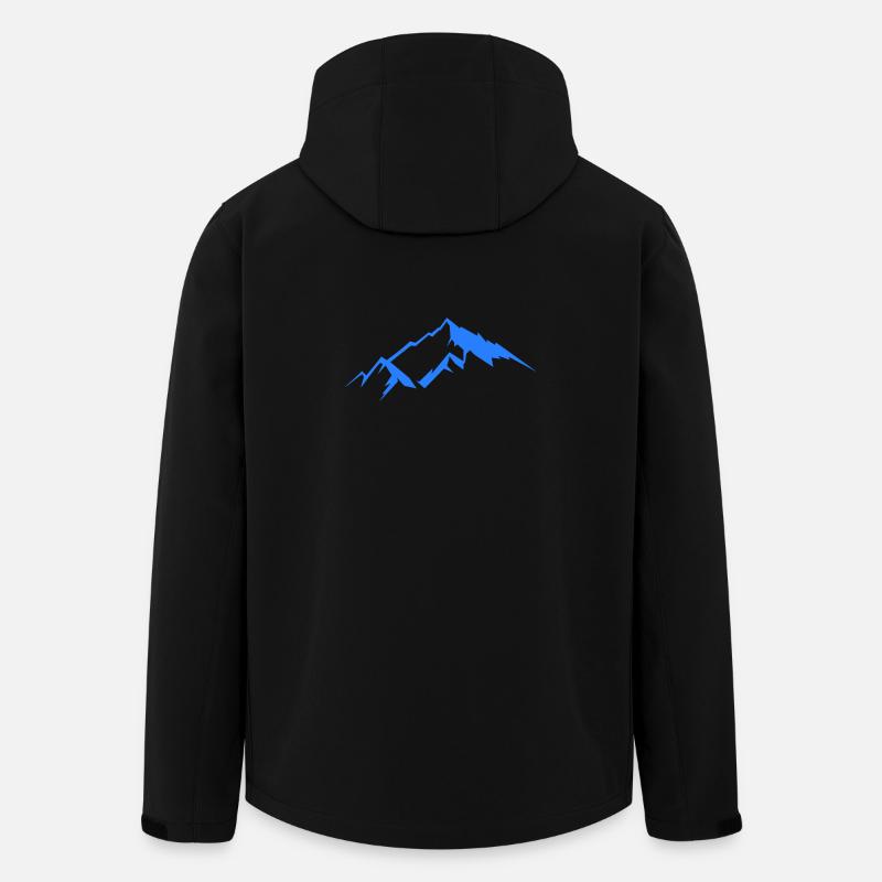 Blaue Bergsilhouette Panorama - Recycelte Männer Softshell-Jacke von Stanley/Stella - Schwarz