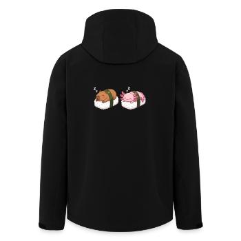 Kawaii Sushi Capybara & Axolotl Mignons Sommeil - Veste softshell homme en polyester recyclé Stanley/Stella - noir - Dos - AI Model Male 185 light (185cm)