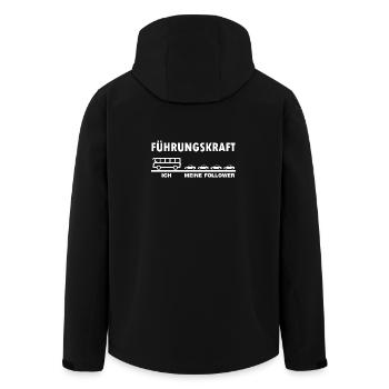 Ich und meine Anhänger lustiges Bus Fahrer Sprüche - Recycelte Männer Softshell-Jacke von Stanley/Stella - Schwarz - Hinten - AI Model Male 185 light (185cm)