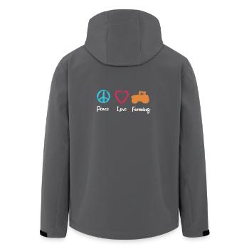 Peace Love Farming - Recycelte Männer Softshell-Jacke von Stanley/Stella - Anthrazit - Hinten - AI Model Male 185 light (185cm)