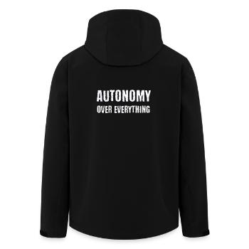 Autonomy Over Everything PDA Neurodivergent Gift - Men’s Recycled Softshell Jacket by Stanley/Stella - black - Back - AI Model Male 185 light (185cm)
