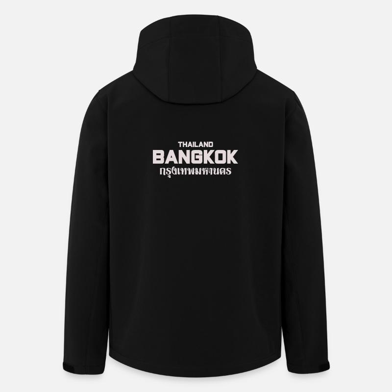 Paysage urbain majuscule de Bangkok - Veste softshell homme en polyester recyclé Stanley/Stella - noir
