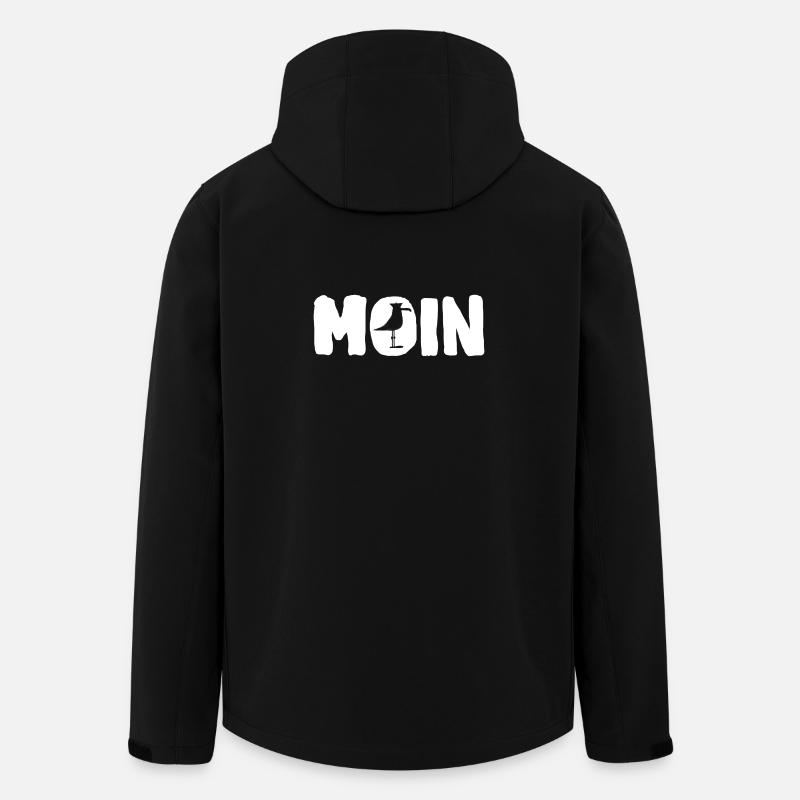 Mondsilhouette mit Pinguin - Recycelte Männer Softshell-Jacke von Stanley/Stella - Schwarz