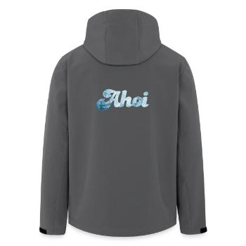 Schiff Ahoi Meer Ozean Schnörkelschrift maritim - Recycelte Männer Softshell-Jacke von Stanley/Stella - Anthrazit - Hinten - AI Model Male 185 light (185cm)