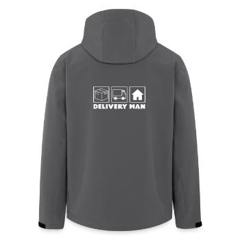 Work Career Delivery Driver Company Job - Men’s Recycled Softshell Jacket by Stanley/Stella - anthracite - Back - AI Model Male 185 light (185cm)