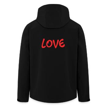 LIEBE. PAAR. ICH HABE GERADE GEHEIRATET. Junggesellinnenabschied. VALENTINSTAG. - Recycelte Männer Softshell-Jacke von Stanley/Stella - Schwarz - Hinten - AI Model Male 185 light (185cm)