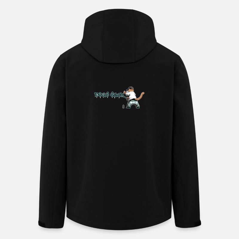 chat graffiti dogs suck - Veste softshell homme en polyester recyclé Stanley/Stella - noir