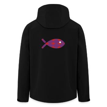 POISSON - Veste softshell homme en polyester recyclé Stanley/Stella - noir - Dos - AI Model Male 185 light (185cm)