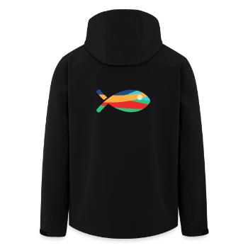 POISSON. - Veste softshell homme en polyester recyclé Stanley/Stella - noir - Dos - AI Model Male 185 light (185cm)
