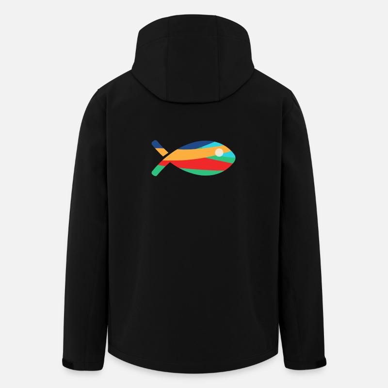 FISCH. - Recycelte Männer Softshell-Jacke von Stanley/Stella - Schwarz
