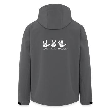 love peace massage therapist masseurin körper - Recycelte Männer Softshell-Jacke von Stanley/Stella - Anthrazit - Hinten - AI Model Male 185 light (185cm)