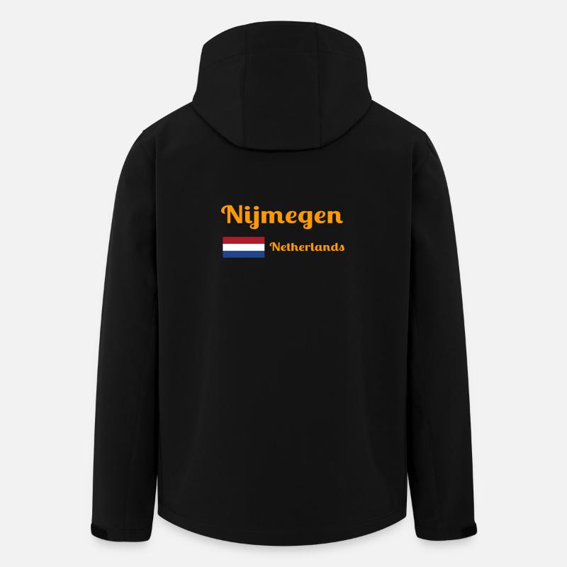 Nimègue Pays-Bas - Imprimés élégants - Veste softshell homme en polyester recyclé Stanley/Stella - noir