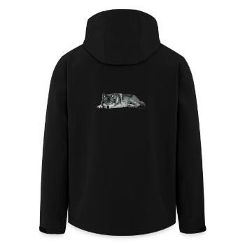 wolf - Recycelte Männer Softshell-Jacke von Stanley/Stella - Schwarz - Hinten - AI Model Male 185 light (185cm)