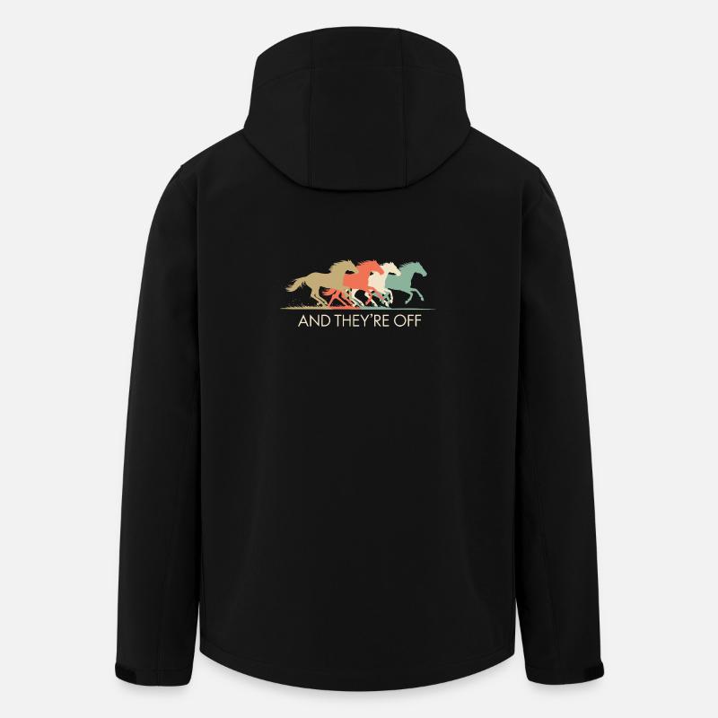 Vintage Racing Horses Illustration - Men’s Recycled Softshell Jacket by Stanley/Stella - black