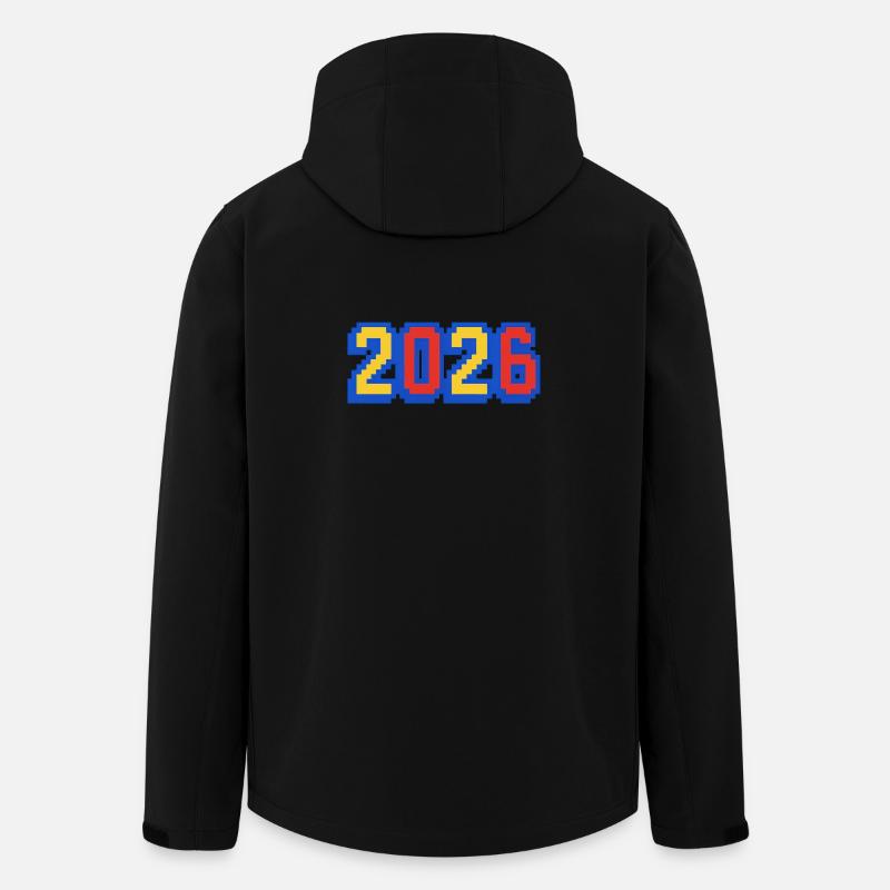 Pixel Art Jahreszahl 2026 - Recycelte Männer Softshell-Jacke von Stanley/Stella - Schwarz