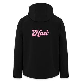 Hasi / y2k design - Men’s Recycled Softshell Jacket by Stanley/Stella - black - Back - AI Model Male 185 light (185cm)