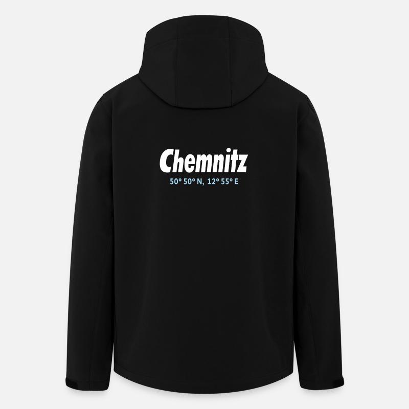 Coordonnées de Chemnitz - Veste softshell homme en polyester recyclé Stanley/Stella - noir