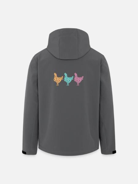 Pastel Chickens Silhouettes Pattern - Men’s Recycled Softshell Jacket by Stanley/Stella - black