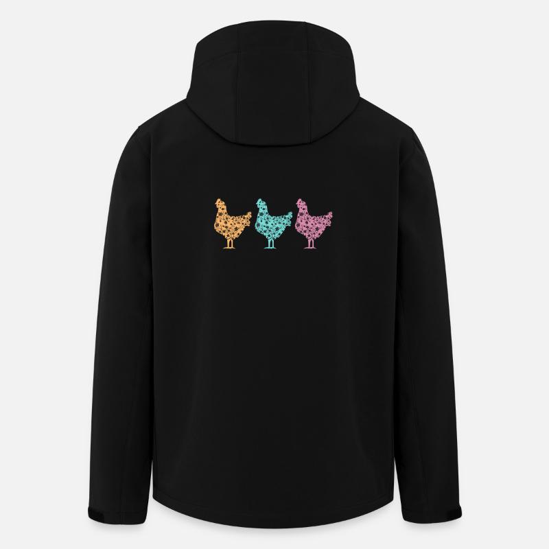 Pastellfarbene Hühner Silhouetten Muster - Recycelte Männer Softshell-Jacke von Stanley/Stella - Schwarz