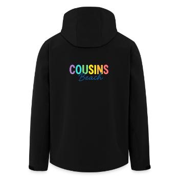 Cousins Beach – Colorful Summer - Recycelte Männer Softshell-Jacke von Stanley/Stella - Schwarz - Hinten - AI Model Male 185 light (185cm)