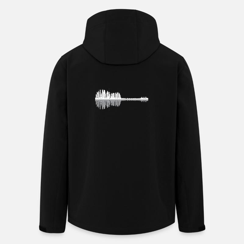Urban Guitar Skyline - Recycelte Männer Softshell-Jacke von Stanley/Stella - Schwarz