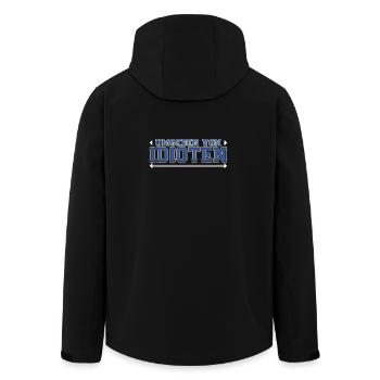 Surrounded by idiots - Men’s Recycled Softshell Jacket by Stanley/Stella - black - Back - AI Model Male 185 light (185cm)
